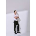 Black Trousers with White Stripe Inside