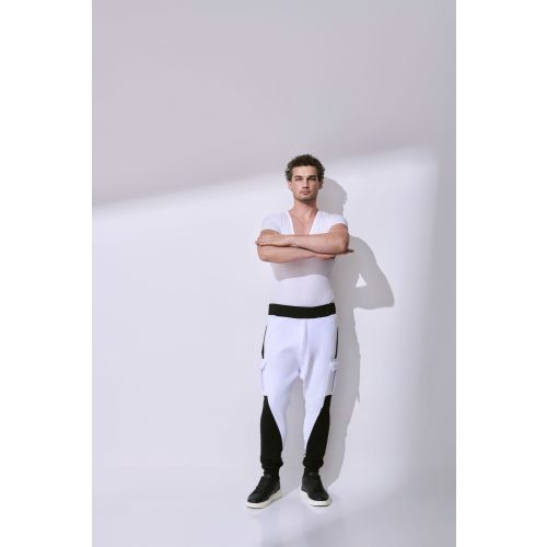 White and Black Pants with Pockets