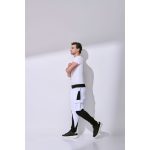 Fehér és Fekete Pamut Nadrág Oldal Zsebbel