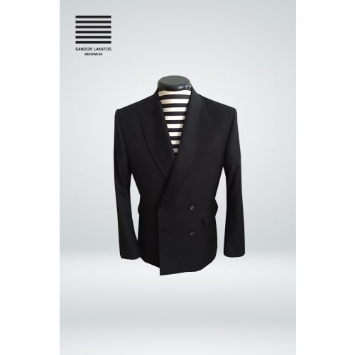 Black Double Buttoned Suit Super 150's Wool